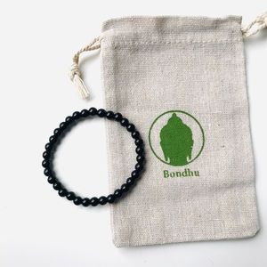Black Tourmaline Mala Bead Bracelet, 2pk